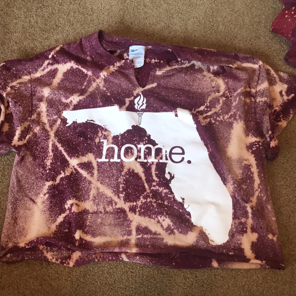 Handmade distressed FSU tee